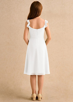 Azazie Pup Flower Girl Dresses Ivory A-Line Pleated Chiffon Dress image2