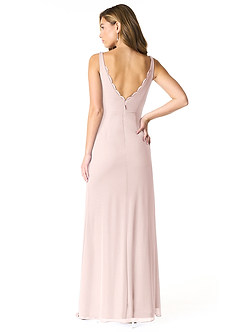 Azazie Verami Bridesmaid Dresses Blushing Pink Mermaid Lace Mesh Dress image2