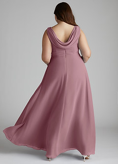 Azazie Karina Bridesmaid Dresses Vintage Mauve A-Line Pleated Chiffon Dress image9