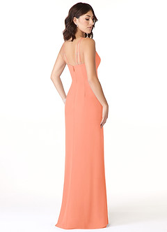 Azazie Leo Bridesmaid Dresses Sunset Mermaid V-Neck Pleated Chiffon Dress image4