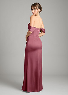 Azazie Johana Vestidos de damas de honor Vestido de Rosa Del Desierto de Satén Elástico de Corte Sirena Convertible con Vestidos sin tirantes image8