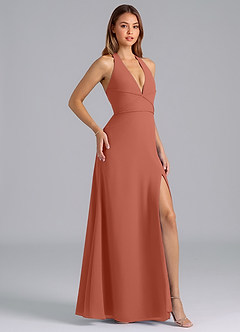 Azazie Odie Bridesmaid Dresses Clay A-Line Chiffon Dress image1
