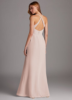 Azazie Manila Final Sale Rose Petal Sheath V-Neck Chiffon Dress image2