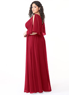 Azazie Temeka Bridesmaid Dresses Scarlet A-Line Ruched Chiffon Dress image10