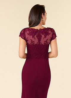 Azazie Carmen Mother of the Bride Dresses Burgundy Sheath Lace Dress image6