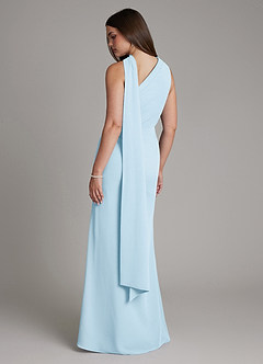 Azazie Zhanna Bridesmaid Dresses Sky Blue Mermaid One Shoulder Chiffon Dress image2