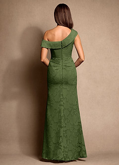 Azazie Hamptons Moeder van de bruid jurken A-Lijn Jurk van Bloemen Burn-out Geplooid Olijf image3