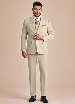 front James Tan Structured Stretch 3-piece suit