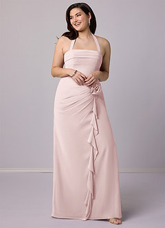 Barbie ♥ Azazie Bridesmaid Dresses Blushing Pink Sheath Strapless Chiffon Convertible Dress image11