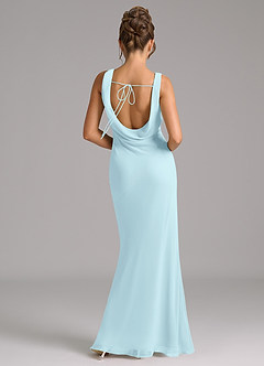 Azazie Rylina Bridesmaid Dresses Cloud Blue Mermaid Pleated Chiffon Dress image6
