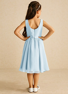 Azazie Ari Flower Girl Dresses Sky Blue A-Line Sleeveless Chiffon Dress image6