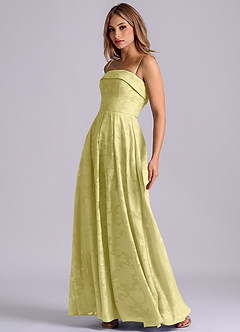 Azazie Lucienne Bridesmaid Dresses Lemon Sorbet A-Line Strapless Floral Burnout Dress image7