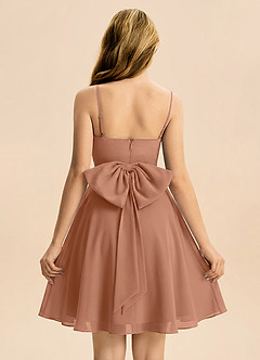 Azazie Bear Junior Bronzer A-Line Pleated Chiffon Dress image2