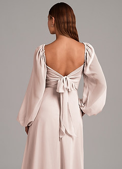 Azazie Annistyn Brudtärnklänningar Klänning av A-Linje i Chiffong Långärmad Rosenblad image8