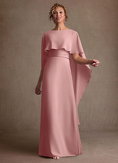 Azazie Marilla Mère de la mariée Robes Robe Trapèze en Mousseline de soie Plissé Rose Poussiéreuse image1