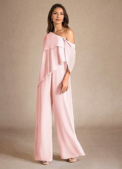 Azazie Halima Kleider für die Brautmutter Overall/Jumpsuit Seitliche Cut-Outs Chiffon Kleid Zartrosa image2