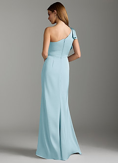 Azazie Rinna Brautjungfernkleider Meerjungfrau-Linie Gestreift Stretch-Satin Kleid Himmelblau image8