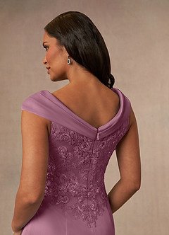 Azazie Calathea Mother of the Bride Dresses Vintage Mauve A-Line Lace Dress image4