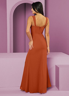 Barbie ♥ Azazie Bridesmaid Dresses Burnt Orange Mermaid Pleated Chiffon Dress image7