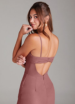 Azazie Leonis Bridesmaid Dresses Desert Rose Mermaid Strapless Chiffon Convertible Dress image4