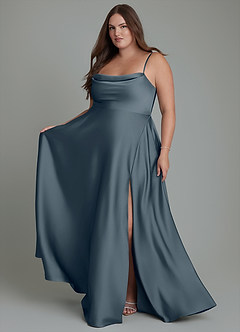 Azazie Elle Brautjungfernkleider A-Linie Plissee Stretch-Satin Kleid Zwielichtviolett image8