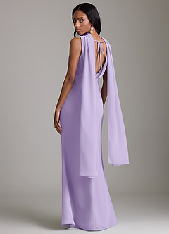 Azazie Linelle Bridesmaid Dresses Lilac Mermaid Pleated Chiffon Dress image10