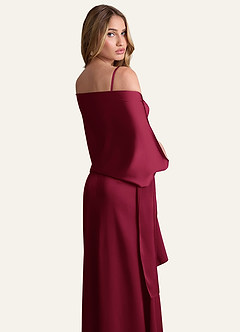 front Azazie Dopasowany kolorowy szal z elastycznej satyny