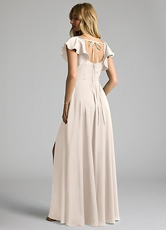 Azazie Bondi Bridesmaid Dresses White Alabaster A-Line Bow Stretch Satin Dress image3