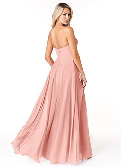 Azazie Emerald Bridesmaid Dresses Rosette A-Line Ruffled Chiffon Dress image3