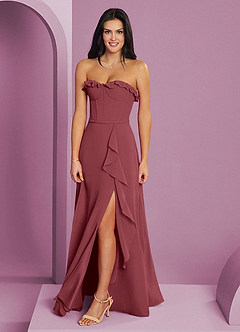 Barbie ♥ Azazie Bridesmaid Dresses Merlot A-Line Sweetheart Neckline Chiffon Dress image3