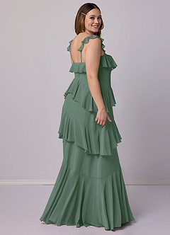 Barbie ♥ Azazie Bridesmaid Dresses Eucalyptus A-Line Sweetheart Neckline Chiffon Dress image10