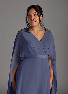 Azazie Isa Mother of the Bride Dresses Stormy A-Line V-Neck Pleated Chiffon Dress image11