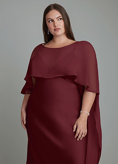 Azazie Stefania Bridesmaid Dresses Cabernet A-Line Stretch Satin Dress image14
