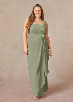 Azazie Weisz Mother of the Bride Dresses Pistachio A-Line Square Neckline Pleated Chiffon Dress image10
