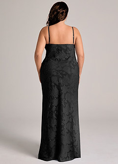 Azazie Tianna Vestidos de damas de honor Vestido de Negro de Devorado Floral de Corte Recto con Encaje image9