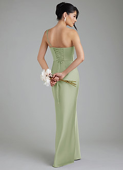Azazie Sabrina Vestidos de damas de honor Vestido Salvia Polvorienta de Satén Elástico de Corte Sirena con Corsé image2