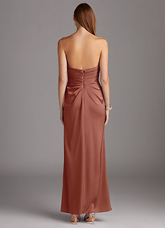 Azazie Lexie Final Sale Auburn Sheath Strapless Stretch Satin Convertible Dress image4