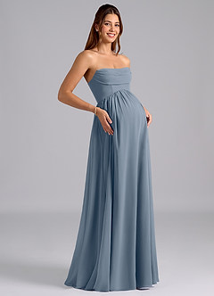 Azazie Saige Maternity Bridesmaid Dresses A-Line Pleated Chiffon Floor-Length Dress image8