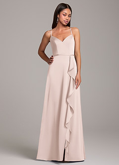 Azazie Naeem Bridesmaid Dresses Blushing Pink A-Line Stretch Satin Dress image5