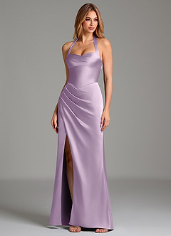 Azazie Serenity Brautjungfernkleider Meerjungfrau-Linie Herzausschnitt Stretch-Satin Kleid Frostiges Flieder image4