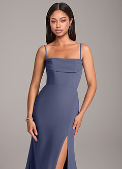 Azazie Saige Bridesmaid Dresses Stormy Sheath Off the Shoulder Chiffon Convertible Dress image2