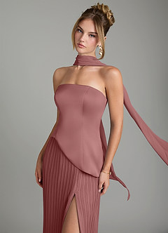 Azazie Tierney Bridesmaid Dresses Desert Rose A-Line Strapless Chiffon Convertible Dress image7