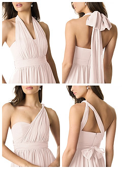 Azazie Olani Bridesmaid Dresses Rose Petal A-Line Off the Shoulder Chiffon Convertible Dress image2
