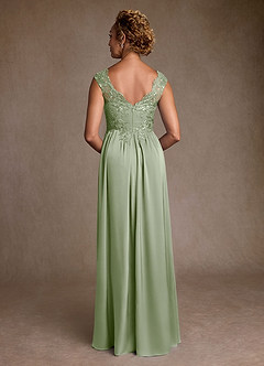 Azazie Amethyst Mother of the Bride Dresses Dusty Sage A-Line Lace Dress image2