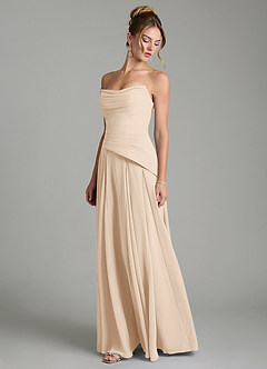 Azazie Gabriela Bridesmaid Dresses White Alabaster A-Line Corset Chiffon Dress image6