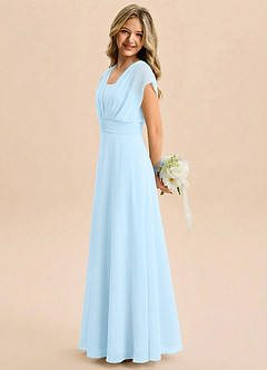 Azazie Soline Junior Klä av A-Line i Chiffong Plisserad image4