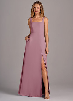 Azazie Debra Bridesmaid Dresses Vintage Mauve A-Line with Pockets Chiffon Convertible Dress image5