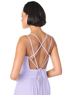 Azazie Farren Bridesmaid Dresses Lilac A-Line Pleated Chiffon Convertible Dress image7