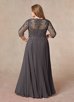 Azazie Corinne Mother of the Bride Dresses Steel Grey A-Line Sequins Chiffon Dress image9