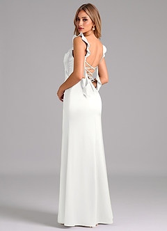 Azazie Jessamine Rochii de domnișoară de onoare Teacă Corset Satin elastic Lungime până la podea Rochie image2